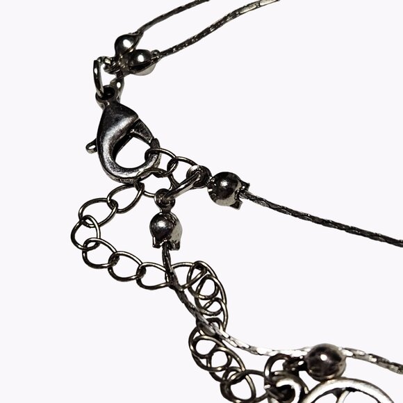 Erica Lyons Turquoise Silver Tone Beaded Multi Strand Necklace Fashion Jewelry - Picture 4 of 7